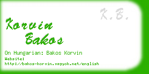 korvin bakos business card